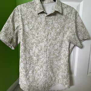 lululemon athletica Beige Patterned Button Down Shirt